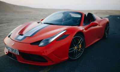 red Ferrari F430 Scuderia on road