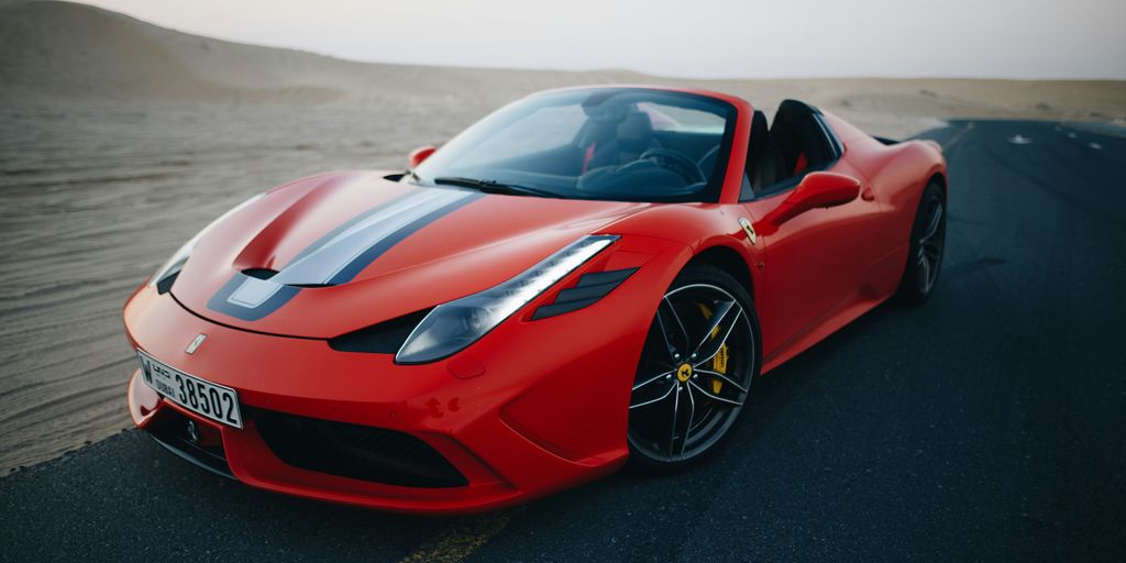 red Ferrari F430 Scuderia on road