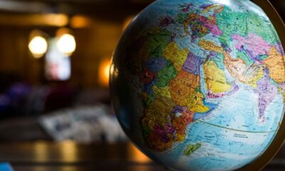 desk globe on table