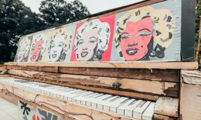 white and red graffiti on brown wooden fence