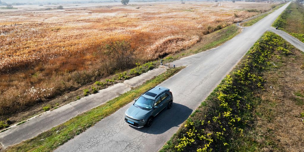 a car driving on a road