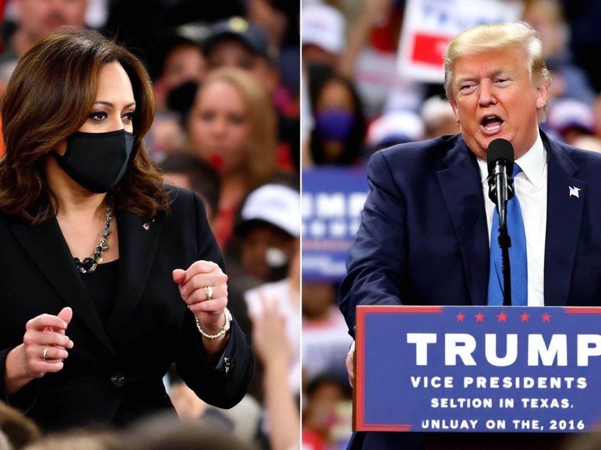 Harris and Trump campaigning in Texas, engaging with crowds.