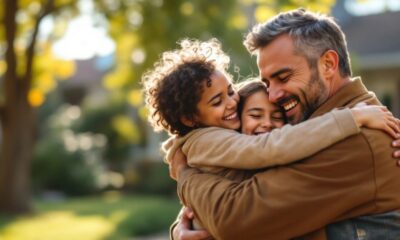 Happy family embracing in Bathurst, celebrating togetherness.