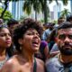 Venezuelan migrants in Miami expressing concern and solidarity.