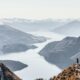 landscape photography of river between hills