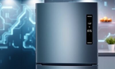 Samsung refrigerator with AI Hybrid Cooling Technology at CES 2025.