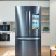 Samsung AI hybrid refrigerator in a modern kitchen.