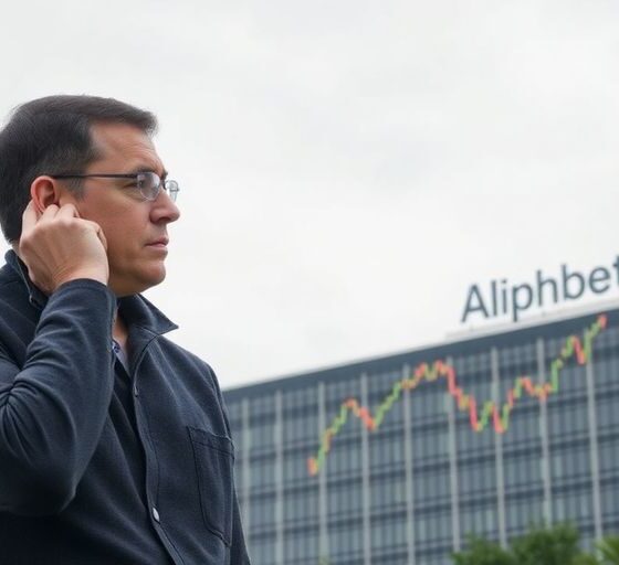 Investor looks worried over Alphabet's declining stock performance.