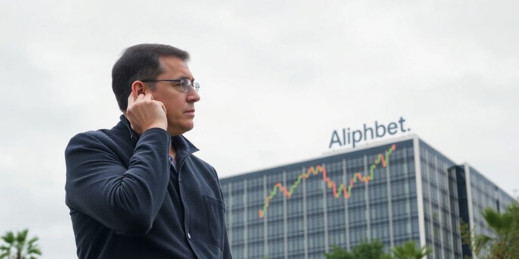 Investor looks worried over Alphabet's declining stock performance.