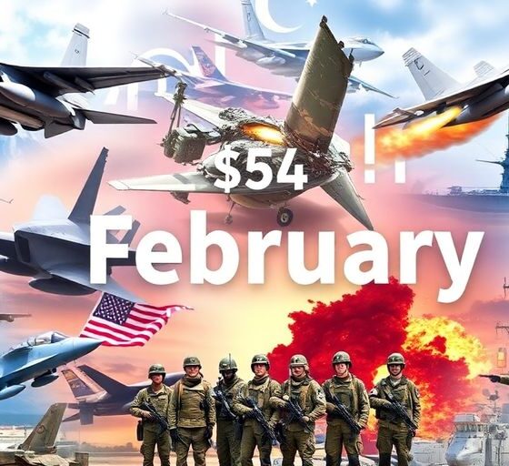 Military equipment and defense elements for February investment.