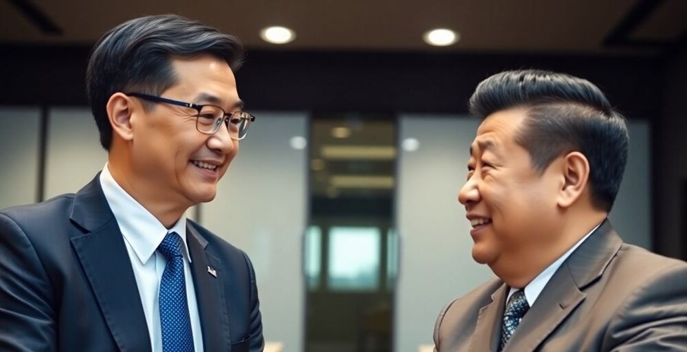 Jack Ma and Xi Jinping in a meeting.