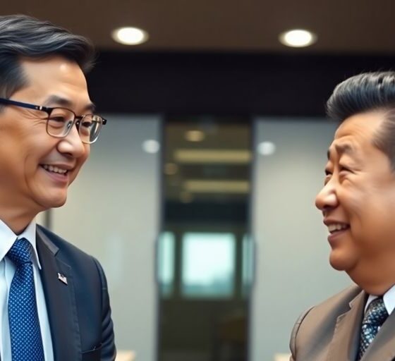 Jack Ma and Xi Jinping in a meeting.