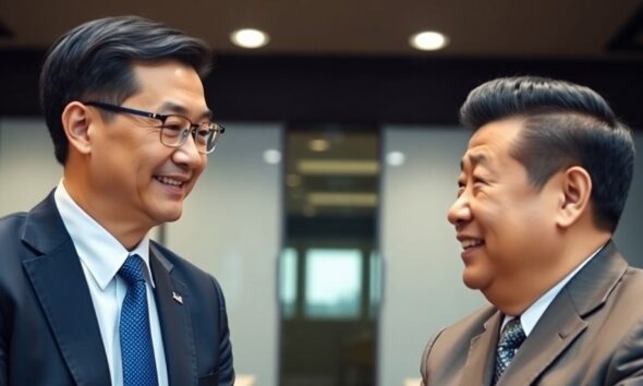 Jack Ma and Xi Jinping in a meeting.