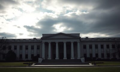 Pentagon building under a cloudy sky, evoking seriousness.