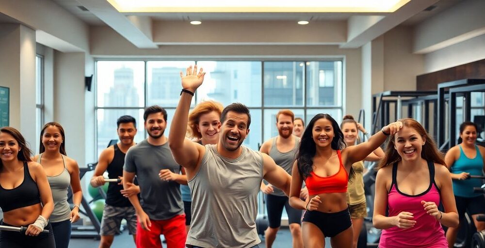 People enjoying fitness activities at a New York sports club.