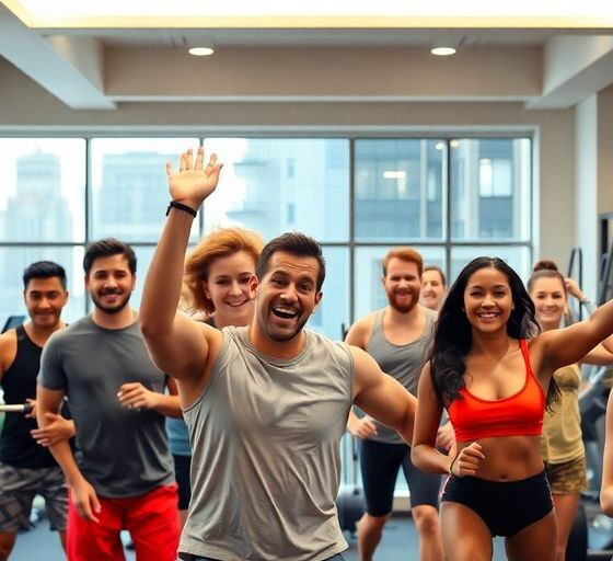 People enjoying fitness activities at a New York sports club.