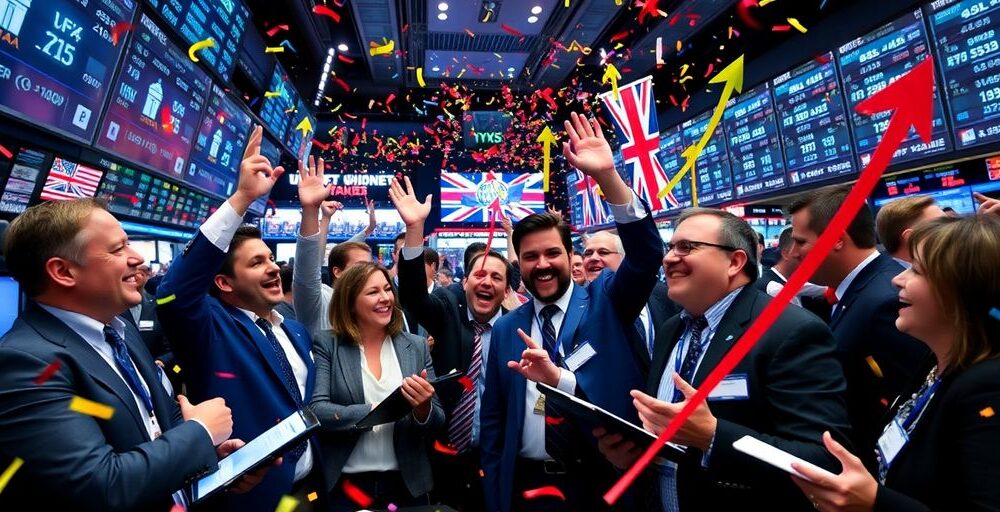 Investors celebrate stock market surge after US-UK trade deal.
