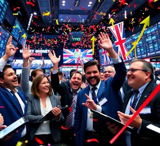 Investors celebrate stock market surge after US-UK trade deal.