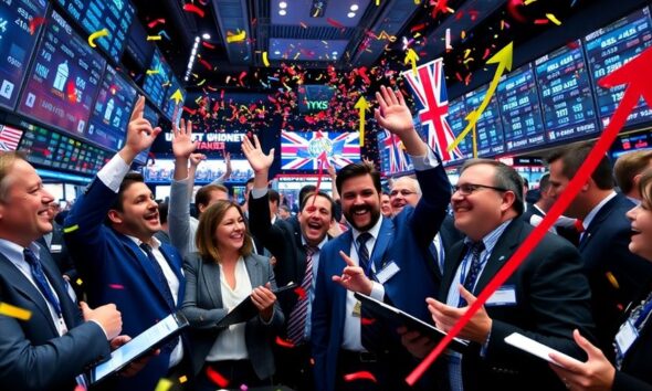 Investors celebrate stock market surge after US-UK trade deal.