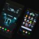 black android smartphone displaying home screen