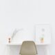 white wooden table near brown chair