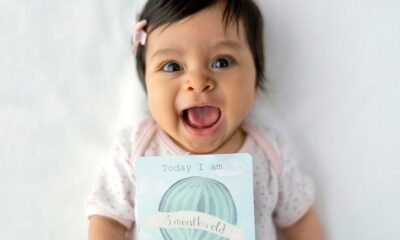 baby with 8 months old card