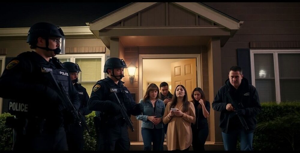 Police raid at a wrong house causing family distress.