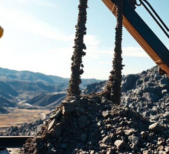 Miner extracting minerals in Ukraine amidst conflict.
