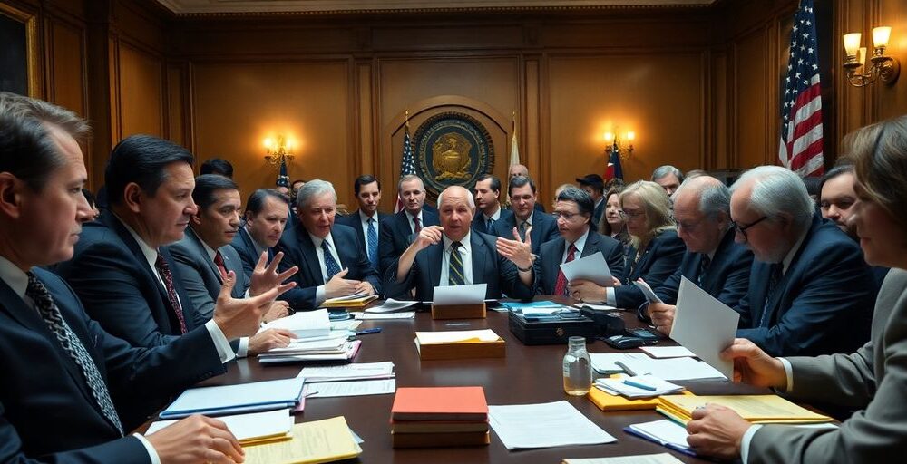 Urgent meeting of officials to prevent government shutdown.