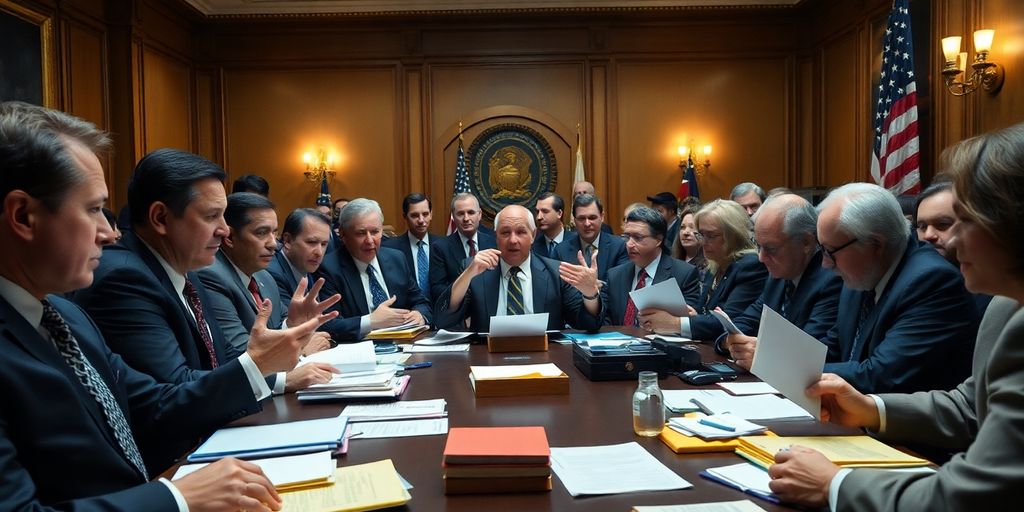 Urgent meeting of officials to prevent government shutdown.