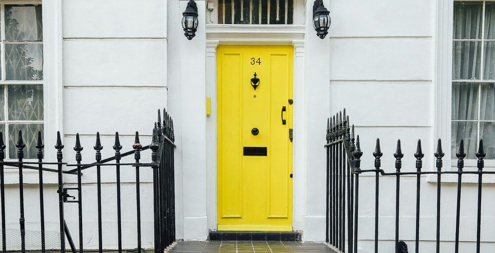 closed yellow door