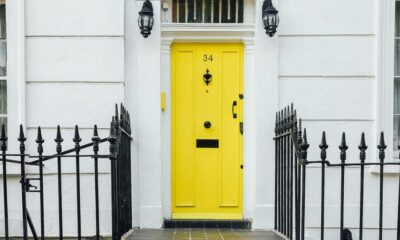 closed yellow door