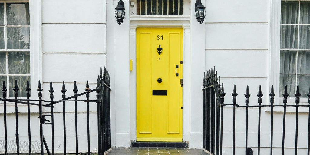 closed yellow door
