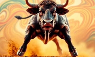 Bull market with inflation background.