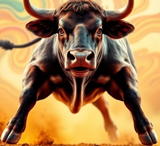 Bull market with inflation background.