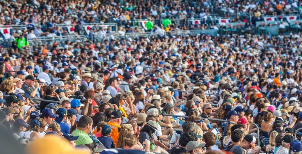 a large crowd of people in a stadium