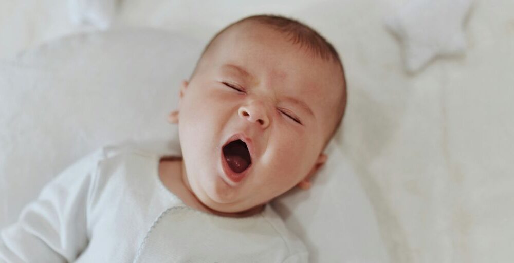 a baby with its mouth open