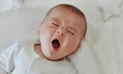 a baby with its mouth open