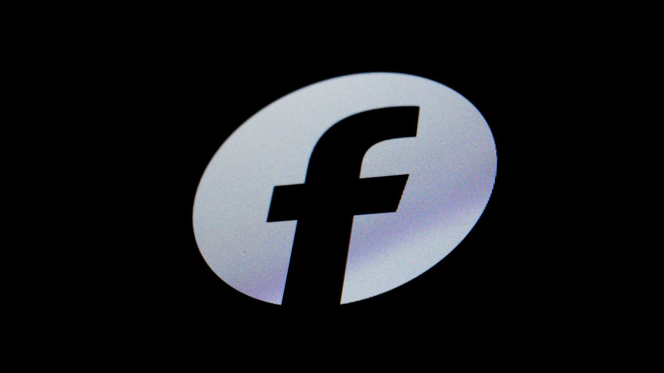 A silver 'f' logo on a black background