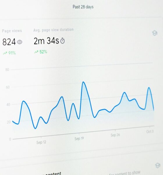 a computer screen with a line graph on it